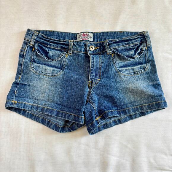 Vintage Y2K Deb Denim Jean Short Shorts Low Rise Size Size 11 Cotton Blend - Picture 1 of 14